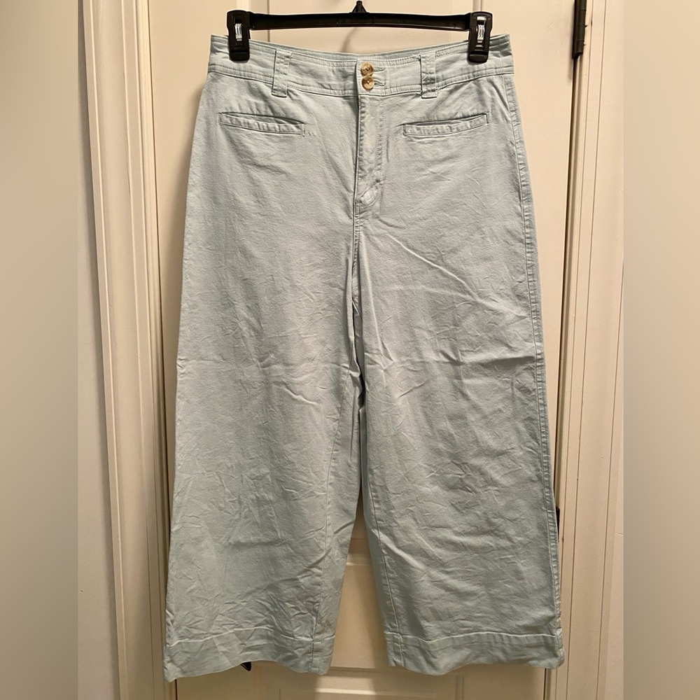A New Day wide leg cropped pants light aqua 10 EUC
